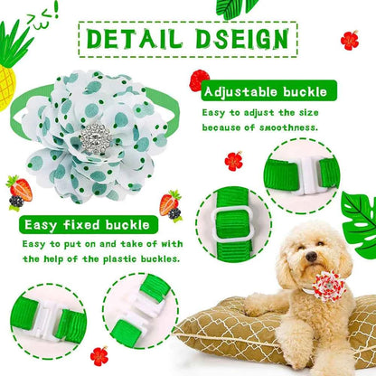 New 50PCS Flower Bowties For Dogs Fashion Dianomd Pet Dog Bow Tie Collar  Dog Pet Grooming Accessories For Small Dogs