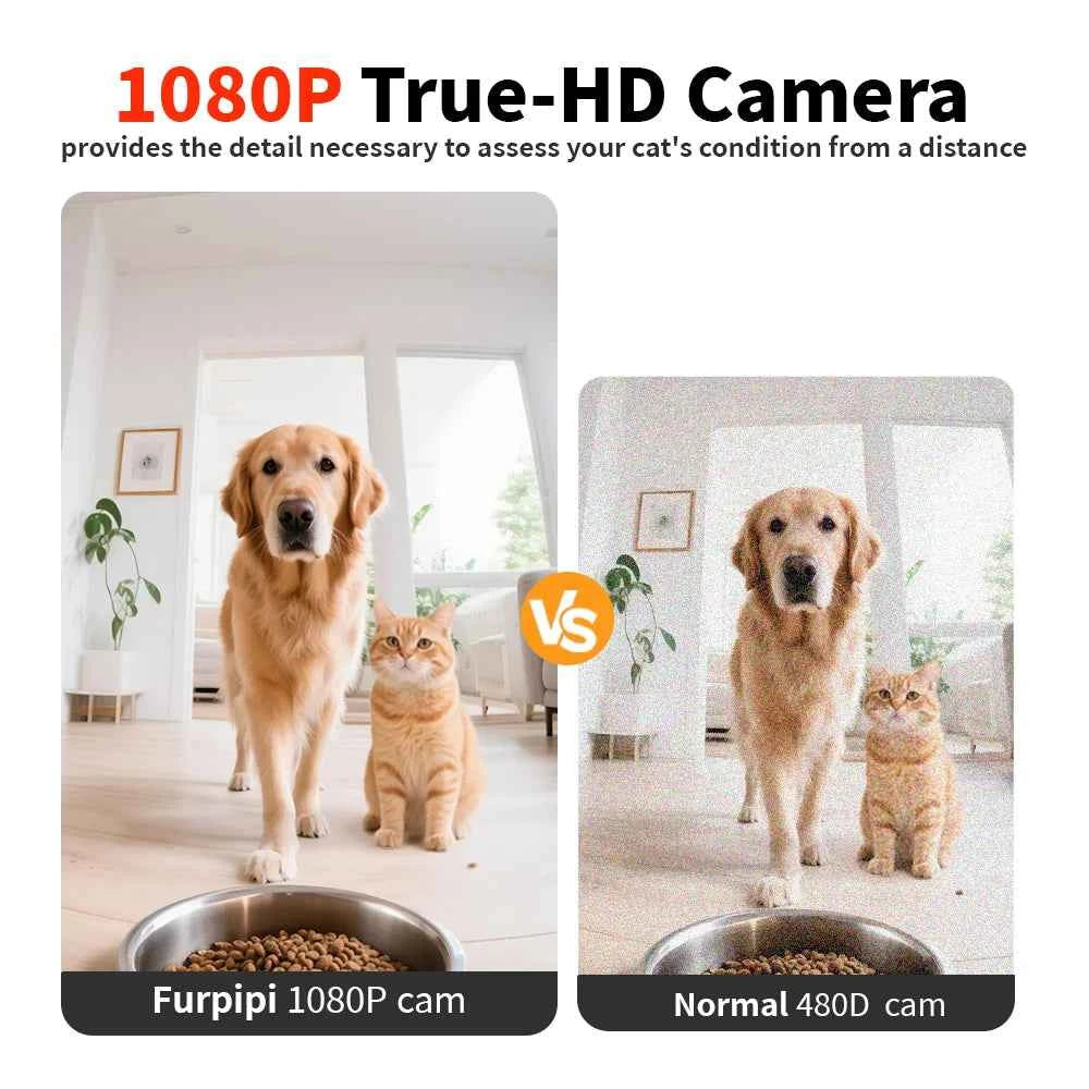 Furpipi 8L Smart Automatic Cat Feeders with 1080P HD Camera 5G WiFi Pet Feeder Tuya APP Control Smart Dog Cat Kibble Dispenser