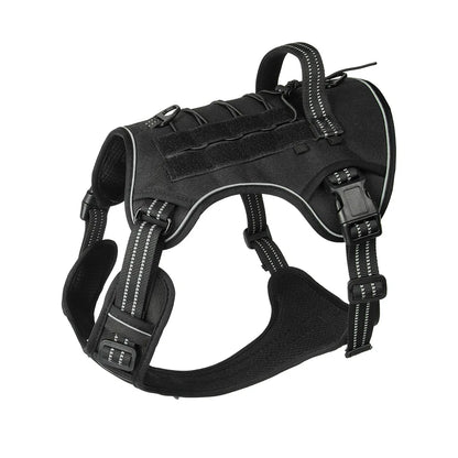 Reflective Dog Harness Tactical Training No Pull Medium Large Dog Vest Adjustable Safety Lead Military Running Pet Harnesses