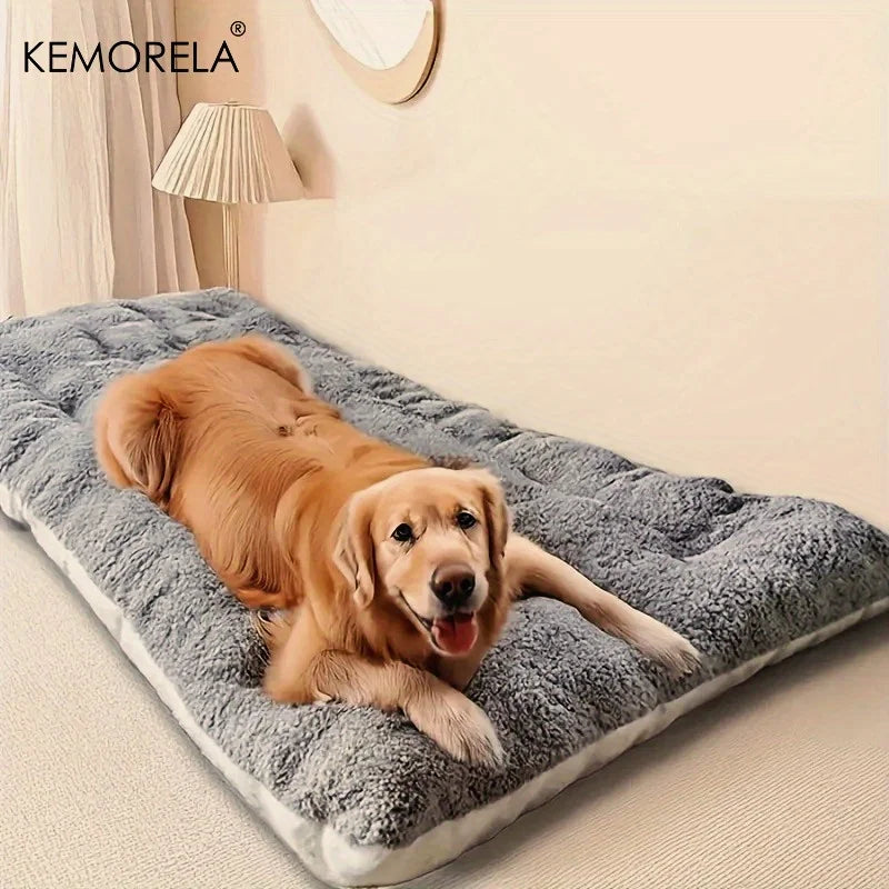 Extra Large Plush Dog Bed – Super Soft Polyester Crate Mat for Dogs & Cats