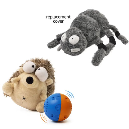 Interactive Dog Toy – Motion-Activated Vibrating Bounce Ball with Squeaky Plush Cover