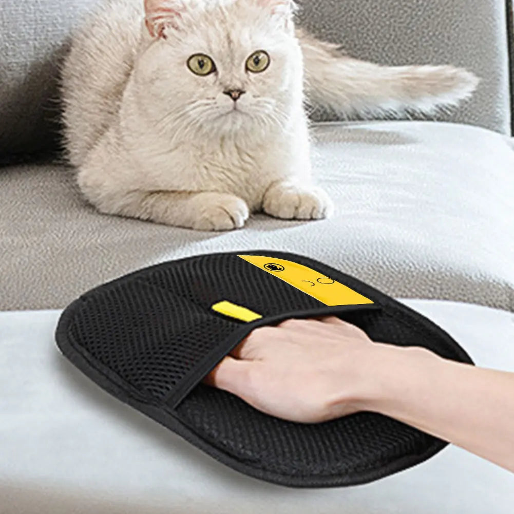 Pet Hair Remover Mitt Pet Grooming Gloves Deshedding Brush Glove for Dog Cat Rabbit with Long/Short/Curly Hair