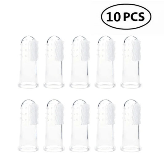 10-Piece Silicone Finger Toothbrush Kit – Dog & Cat Dental Care Brush Set - Bdba PK