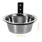 Wall Mounted Pet Bowl Stationary Dog Cage Bowl Stainless Steel Dog Cat Hanging Bowls Durable Puppy Kitten Feeder Water Food Bowl