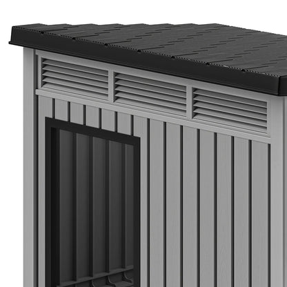 Plastic Dog House with Liftable Roof – Outdoor & Indoor Dog Kennel with Air Vents