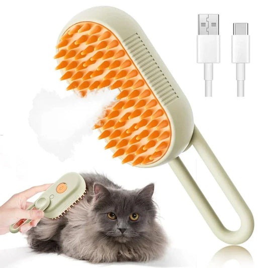 3-in-1 Steam Pet Grooming Brush – Spray, Massage & Hair Removal for Dogs & Cats (1 or 2pc) - Bdba PK
