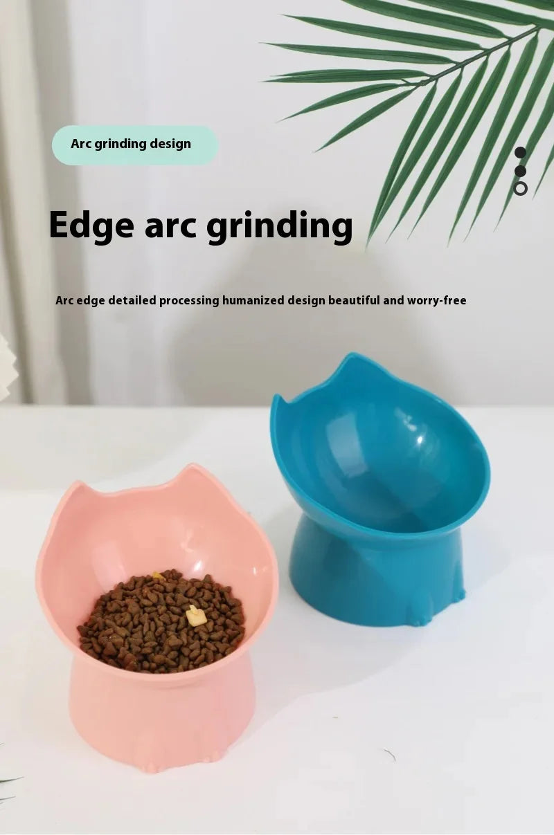 Tilted Elevated Cat Food Bowl Ergonomic Cat Food Dish Anti Neck Protector Vomiting Raised Cats Food Bowl Non Slip for Cats Dogs