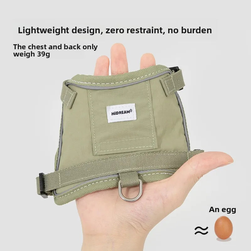 Anti-Escape Cat Vest Harness 39g, GPS Tracker Pocket, Breathable Mesh, Reflective, 130cm Leash for Walking, cat accessories