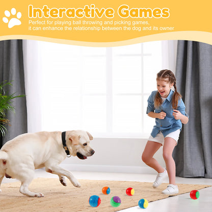 6Pcs Squeaky Balls Toys Dogs Interactive Toys TPR Dog Chew Toy for Dog Pet Teeth Cleaning Bite Resistance  Pet Supplies