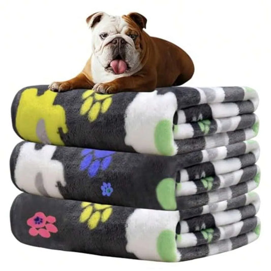 【New Arrival】Dog Blanket For Medium Dogs 1 Pack 3 Premium Soft Cat Puppy Blankets 31x24 Inch With Flannel Cute Elephant And Paw P