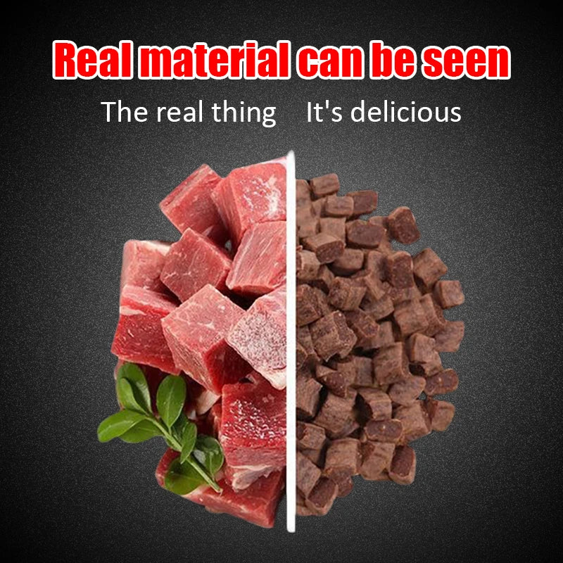 Beef Dog Treats – Chewy Diced Beef Training Rewards for Puppies & Adult Dogs