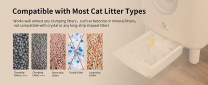 F6 Self-Cleaning Cat Litter Box – Automatic, Open-Top, Odor Control