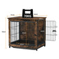 Wooden Dog Crate Furniture – Elevated Indoor Dog Kennel with End Table Top