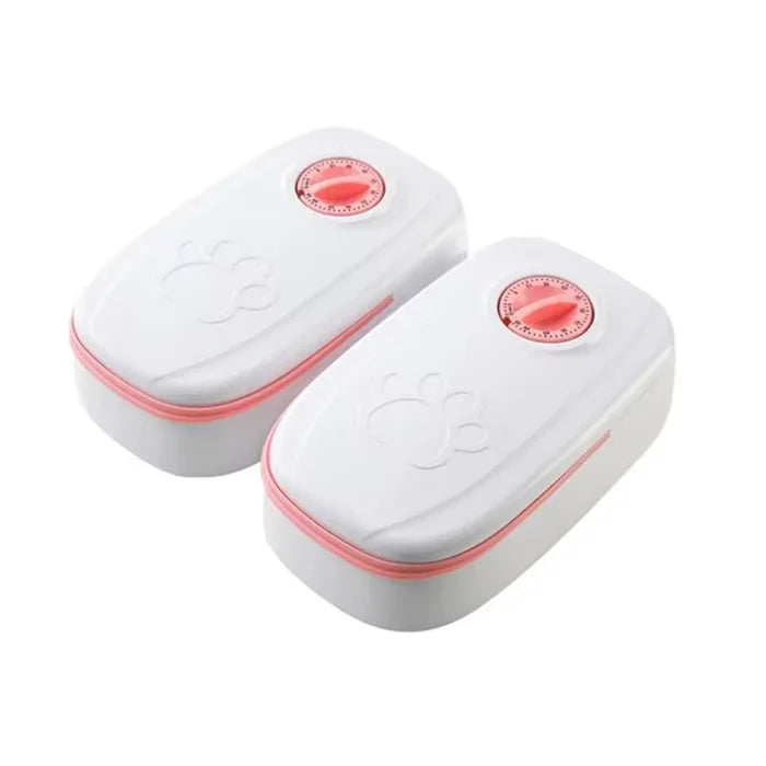 2 Meals Timed Automatic Dog Feeder Dual Bowls Smart Cat Food Dispenser Wet Dry Pet Food Dispenser Pet Feeder Cat Accessories