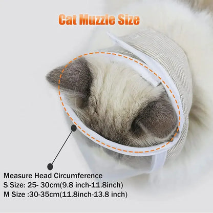 Pet Muzzle Anti-bite Adjustable Breathable Anti-scratch Small Pet Transparent Grooming Muzzle Cat Supplies