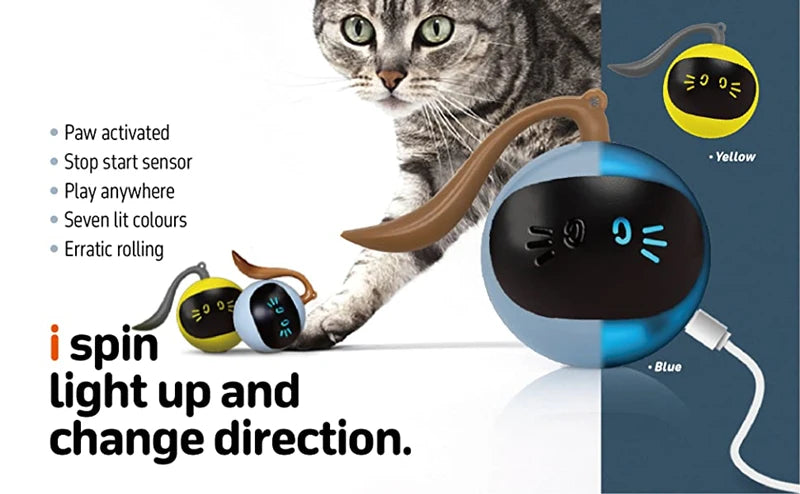 AI Smart Cat Ball Toy – USB Rechargeable 360° Rolling Interactive Cat Toy