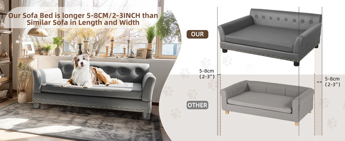 BINGOPAW Rectangle Pet Bed for Medium and Large Dogs, Durable Elevated Dog Sofa Bed, Comfortable Dog Couch, Modern Dog Sofa