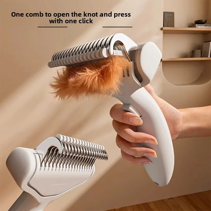 Stainless Steel Dog Hair Removal Brush – Curved Comb for Long-Haired Dogs & Cats