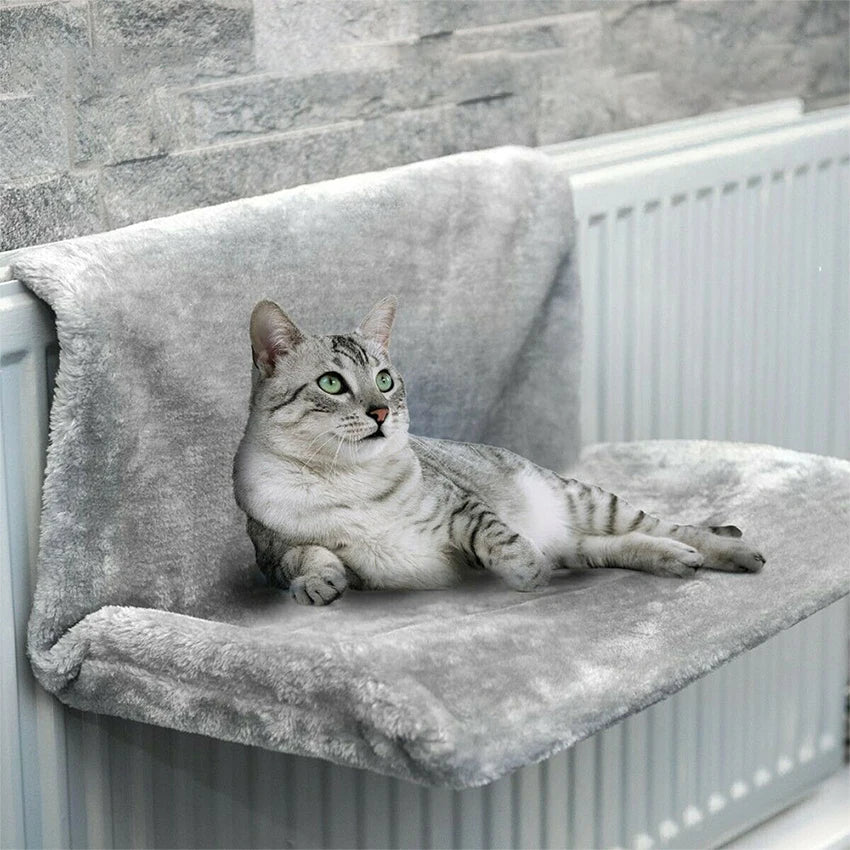 Cat Radiator Hammock Bed – Warm Fleece Hanging Basket with Iron Frame