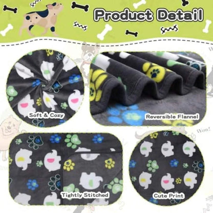 【New Arrival】Dog Blanket For Medium Dogs 1 Pack 3 Premium Soft Cat Puppy Blankets 31x24 Inch With Flannel Cute Elephant And Paw P