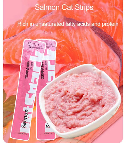 Cat Liquid Snack Strips – Chicken, Salmon & Tuna Wet Treats for Cats & Kittens