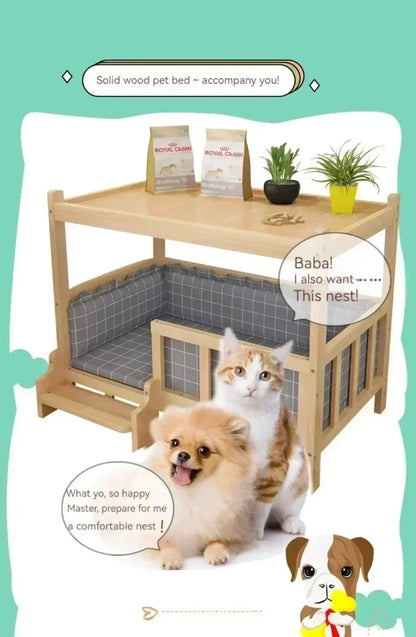 Simplicity Wooden Dog Bed Can Be Used As Bedside Table Dog Kennel Four Season Universal Environment protection Practical Pet Bed