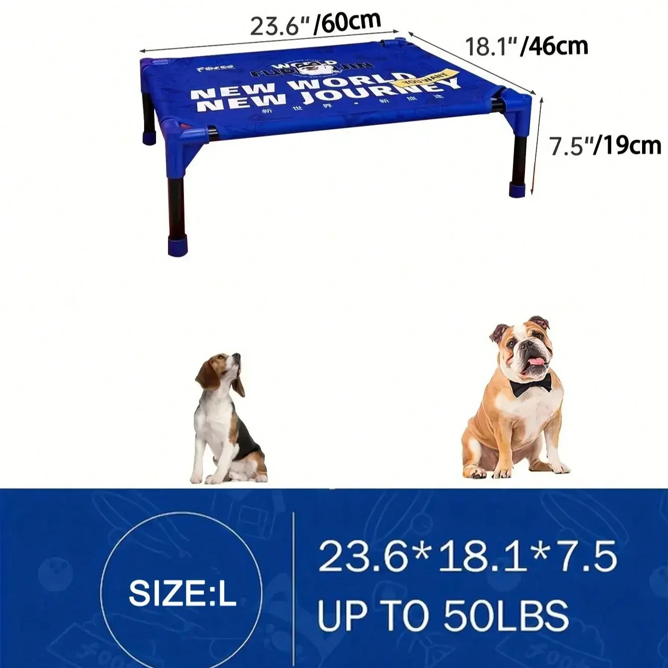 Winter Outdoor Elevated Dog Bed, Large, Medium, Small Pet Dog Bed, Portable Dog Bed for Camping or Beach Breathable Mesh Mesh