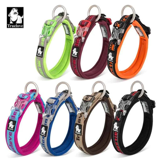 TrueLove TLC50121 Reflective Neoprene Dog Collar with Matching Leash, Adjustable Nylon Collar for All Dog Sizes