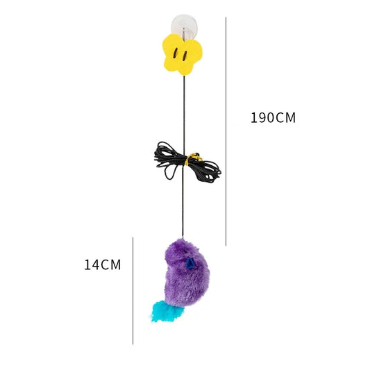 Simulated feather mouse bite-resistant cat toy self-play boredom relief hanging feather teaser wand pet toy