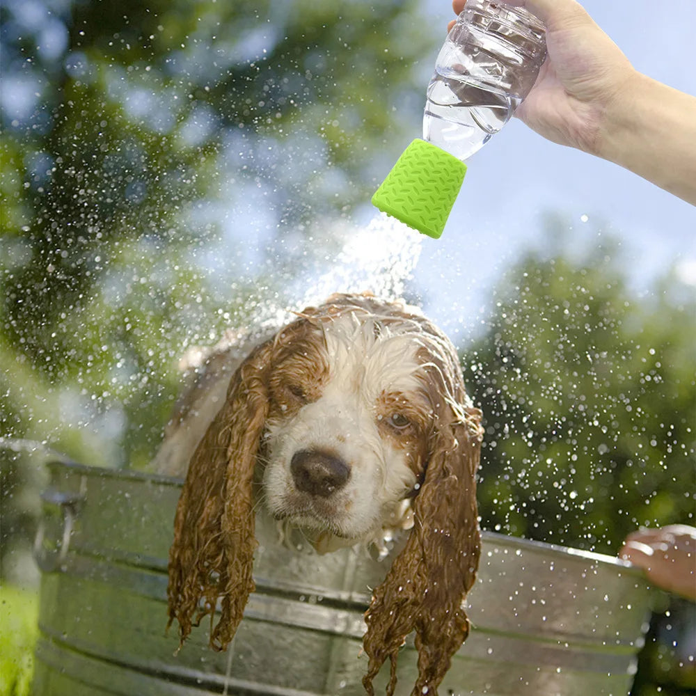 Portable Pet Shower Head - Adjustable Silicone Bath Sprayer for Dogs and Cats, Gentle Water Flow for Outdoor & Indoor Pet