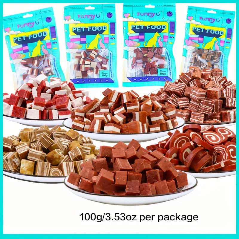 Beef & Meat Cube Dog Treats – Soft Training Snacks in 5 Flavours (100g)