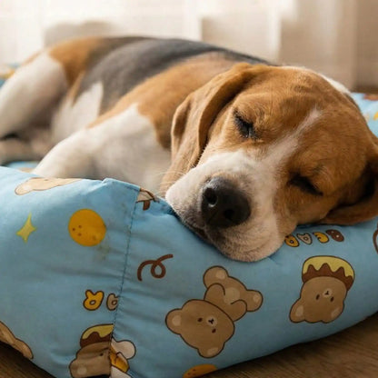 Summer Pet Cooling Mat | Cartoon Bear Design Pet Bed, Waterproof & Scratch-Resistant, Suitable For Cats & Dogs