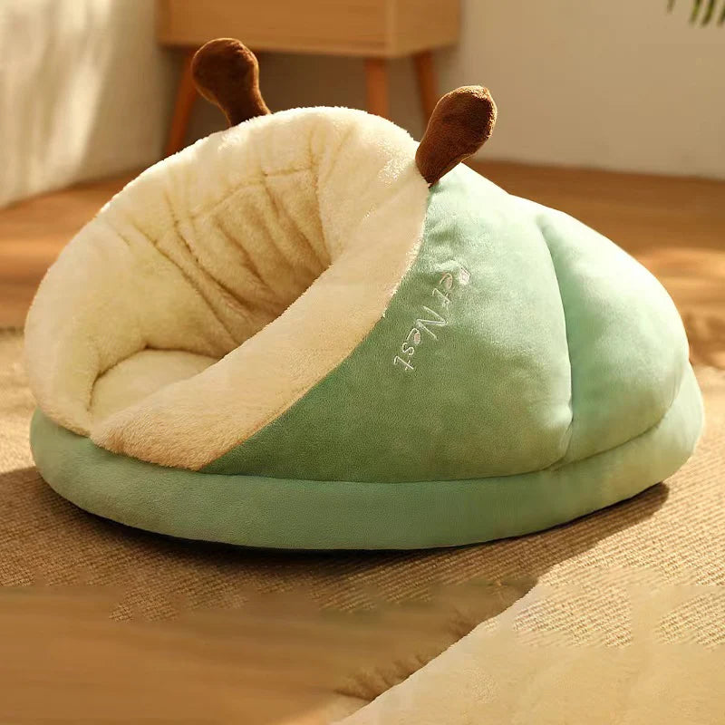 MADDEN Warm Small Dog Kennel Bed Breathable Dog House Cute Slippers Shaped Dog Bed Cat Sleep Bag Foldable Washable Pet House