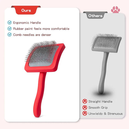 Professional Pet Dog Slicker Brush Soft Massage Grooming Stainless Steel Pins Cat Dog Comb Dematting Shedding Fur Undercoat