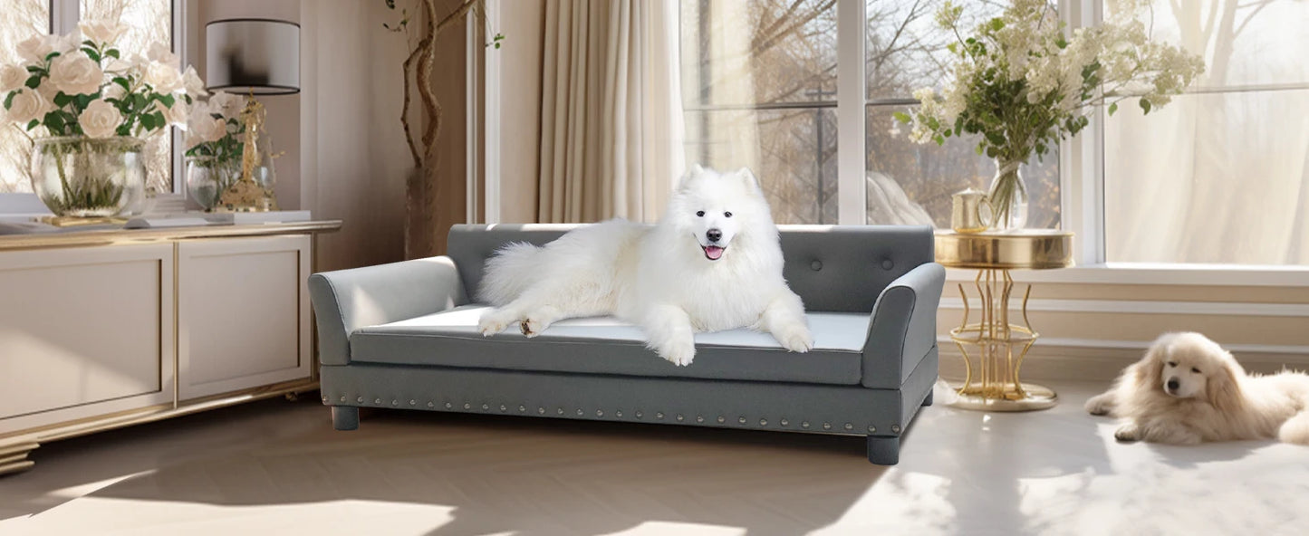 BINGOPAW Rectangle Pet Bed for Medium and Large Dogs, Durable Elevated Dog Sofa Bed, Comfortable Dog Couch, Modern Dog Sofa