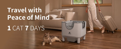 F6 Self-Cleaning Cat Litter Box – Automatic, Open-Top, Odor Control