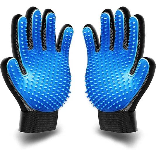 Pet Grooming Kit for Dog Cat Rabbit Fur 2 Sided Grooming Brush Bath Cleaning Glove De-Shedding De-Matting Pet Hair
