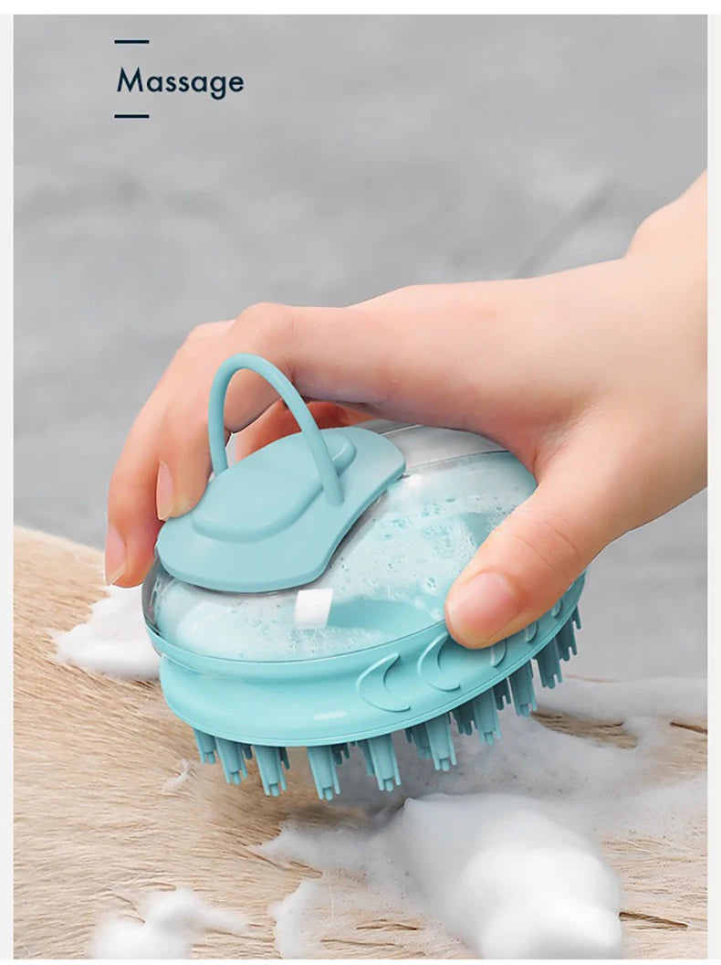 2-in-1 Silicone Pet Bath Brush – Grooming Massage Comb for Dogs & Cats