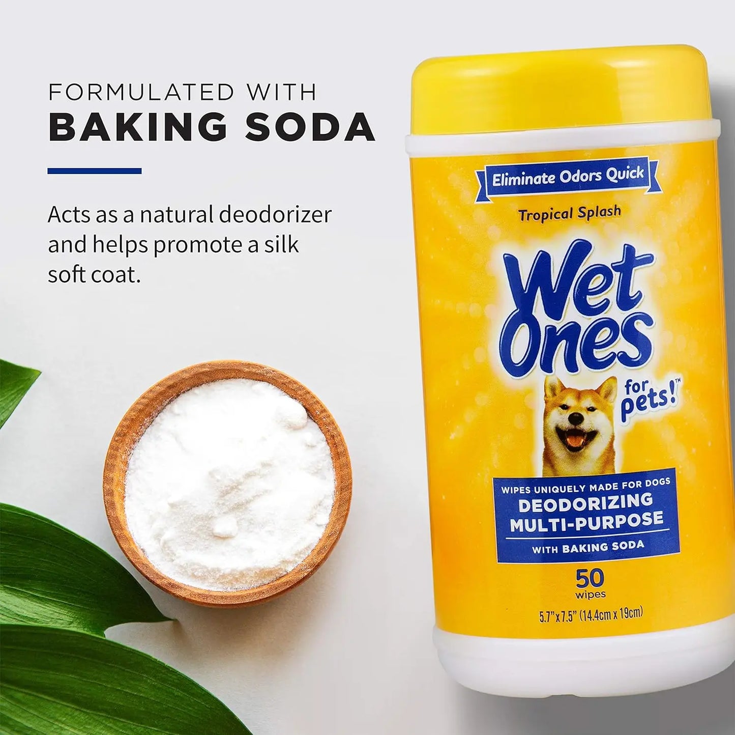 Dog Wipes with Baking Soda, Tropical Splash Scent - 50 Count