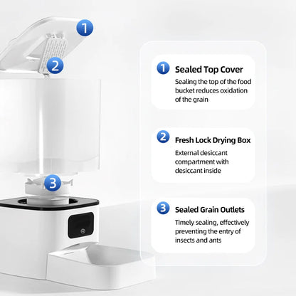 Automatic pet feeder 6L capacity smart timer Tuya control food dispenser with stainless steel bowl dog and cat feeding supplies