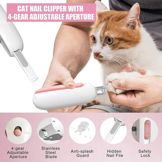 Pet Cat Dog Nail Clipper Cutter Adjustable Hole with Nail File To Avoid Excessive Cutting Professional Grooming Tool - Bdba PK