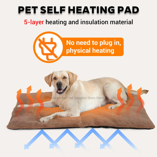 Self-Heating Pet Pad – Washable Anti-Slip Thermal Kennel Mat for Small & Medium Dogs & Cats - Bdba PK