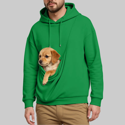 New Comfortable Sweater For Men Unisex Cat And Dog Bag Hooded Sweatshirt Pocket Pet Bag Holder