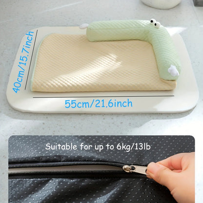 Dog Cool Mat Big-eyed Monster Breathable and Absorbent Mat Summer Cooling Sleeping Washable Pad Cool Nest for Cats Dogs