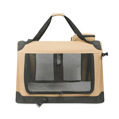 Soft Dog Crates Kennel for Pets 3 Door Soft Sided Folding Travel Pet Car Carrier with Straps and Mat for Dogs, Cats, Rabbits