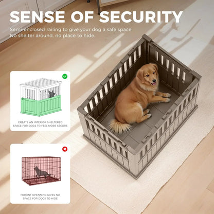 Dog Crate End Table – Lockable Indoor Kennel Nightstand for Small & Large Dogs