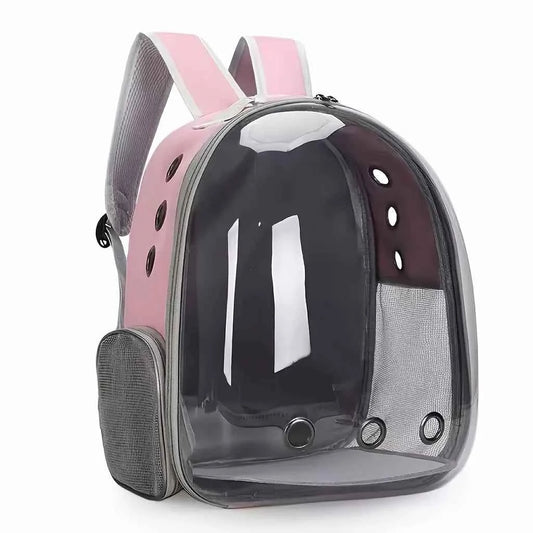 SpaceCapsule Pet Backpack - BreathableTransparent Travel Carrier,Suitable for Cats and Small Dogs Equipped with Zippers Portable