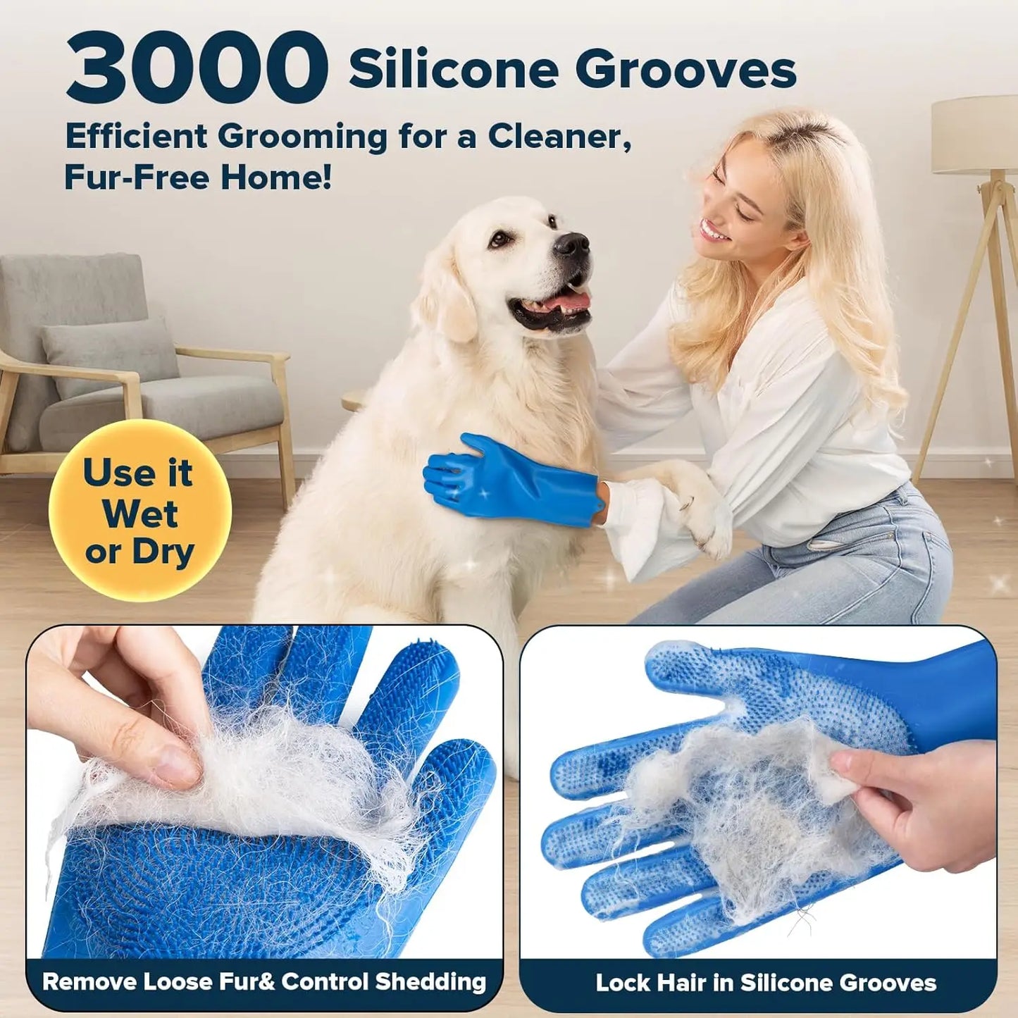 6PCS Pet Grooming Kit for DogsCats  Dog Washing Gloves Bath Brush Bath Gloves Shampoo Brush Pet Grooming Gloves Bath Supplies