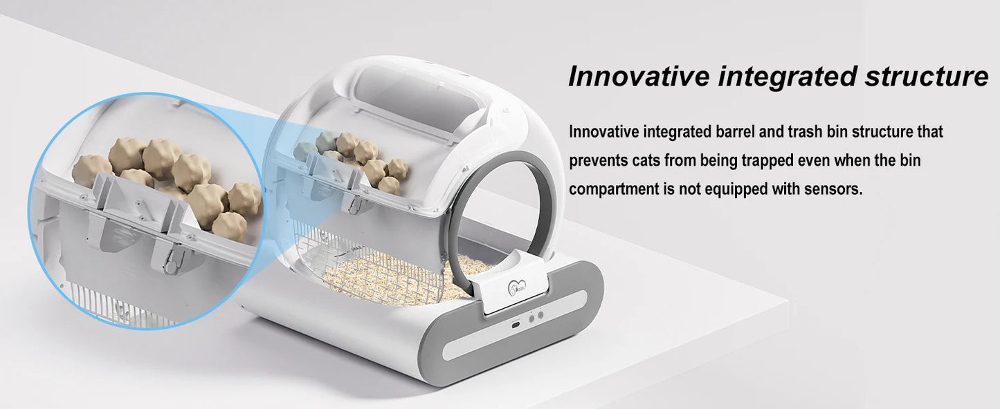 DOEL Automatic Self-Cleaning Cat Litter Box with App Control – 65L Smart Cat Toilet