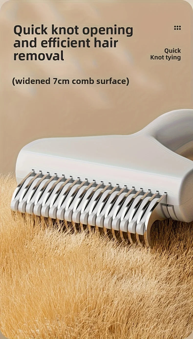 Stainless Steel Dog Hair Removal Brush – Curved Comb for Long-Haired Dogs & Cats